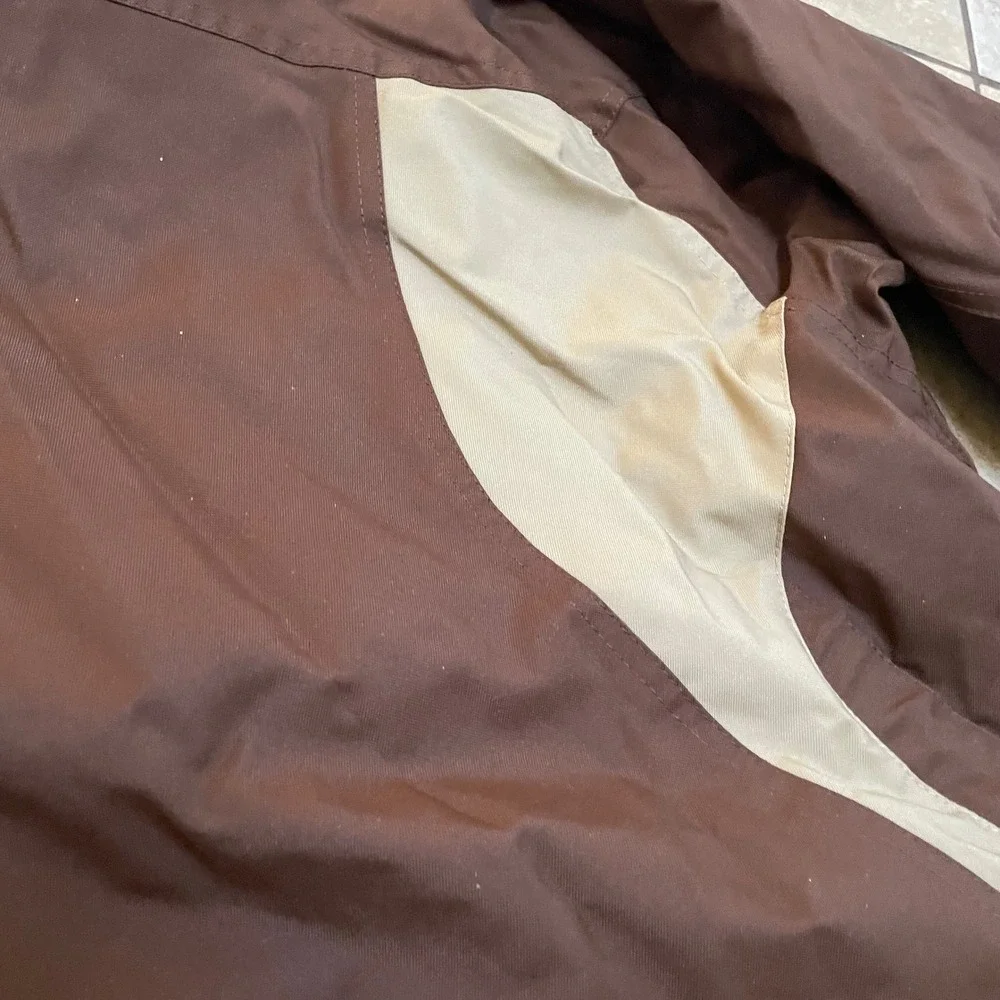 Descente‎ DNA Ski Jacket Mens Large Brown Tan Hooded Full Zip Snow Coat M-T5-XO